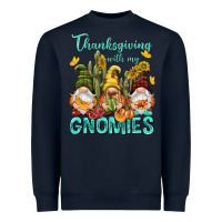 Navy Thanksgiving With My Gnomes Heavyweight Sweatshirt - NancyCooperArtShop