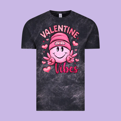 Valentine Vibes Vintage Tee Designed By Lillyallendesigns