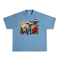 Pebble Blue Christmas Suffolk Sheep And Baby Suffolk Sheep Urban Heavy Tee - LillyAllenDesigns