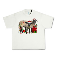 Pistachio Christmas Suffolk Sheep And Baby Suffolk Sheep Urban Heavy Tee - LillyAllenDesigns
