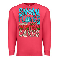 Cardinal Snow Flakes aAd Christmas Cakes Premium Sweatshirt - BundleAndBundleShop