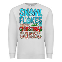 Dove Grey Snow Flakes aAd Christmas Cakes Premium Sweatshirt - BundleAndBundleShop