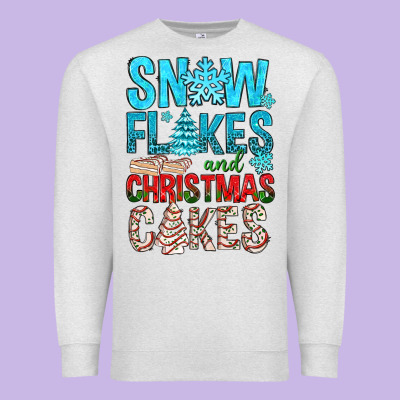 Snow Flakes Aad Christmas Cakes Premium Sweatshirt Designed By Bundleandbundleshop