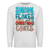Oatmeal Heather Snow Flakes aAd Christmas Cakes Premium Sweatshirt - BundleAndBundleShop
