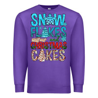 Purple Snow Flakes aAd Christmas Cakes Premium Sweatshirt - BundleAndBundleShop