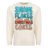 Sandshell Snow Flakes aAd Christmas Cakes Premium Sweatshirt - BundleAndBundleShop