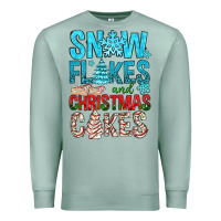 Seafoam Snow Flakes aAd Christmas Cakes Premium Sweatshirt - BundleAndBundleShop