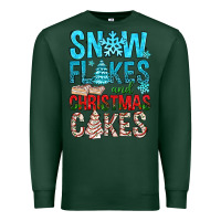 Sports Green Snow Flakes aAd Christmas Cakes Premium Sweatshirt - BundleAndBundleShop