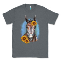Charcoal Heather Sunflower Donkey Classic Tee - RanaPortraitStore