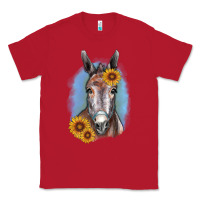 Red Sunflower Donkey Classic Tee - RanaPortraitStore