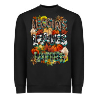 Black Leaves lattes Fall pumpkin Heavyweight Sweatshirt - NancyCooperArtShop