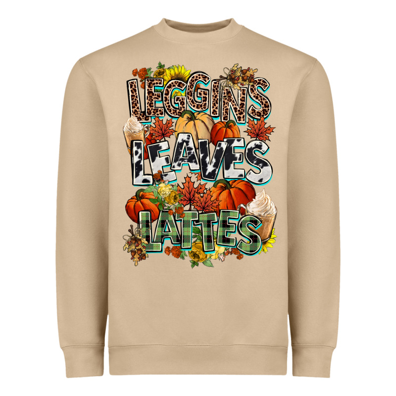 Leaves Lattes Fall Pumpkin Heavyweight Sweatshirt by NancyCooperArtShop | Teevron