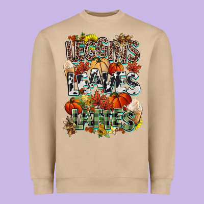 Leaves Lattes Fall Pumpkin Heavyweight Sweatshirt Designed By Nancycooperartshop