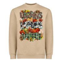 Mushroom Leaves lattes Fall pumpkin Heavyweight Sweatshirt - NancyCooperArtShop