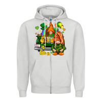 Dove Grey St. Patrick's Day gnomies with heart Zipper Hoodie - HowdyJamesFarm