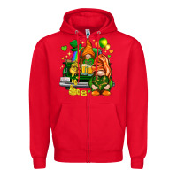 Red St. Patrick's Day gnomies with heart Zipper Hoodie - HowdyJamesFarm