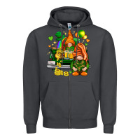 Smoke St. Patrick's Day gnomies with heart Zipper Hoodie - HowdyJamesFarm