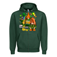 Sports Green St. Patrick's Day gnomies with heart Zipper Hoodie - HowdyJamesFarm