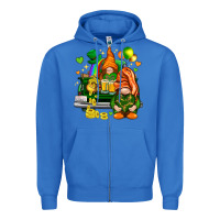 True Royal St. Patrick's Day gnomies with heart Zipper Hoodie - HowdyJamesFarm