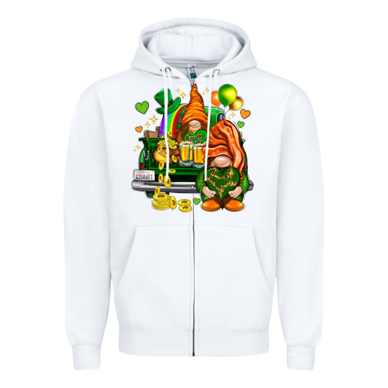 St. Patrick's Day Gnomies With Heart Zipper Hoodie by HowdyJamesFarm | Teevron