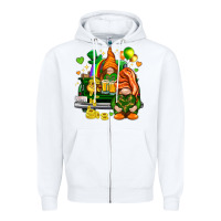 White St. Patrick's Day gnomies with heart Zipper Hoodie - HowdyJamesFarm