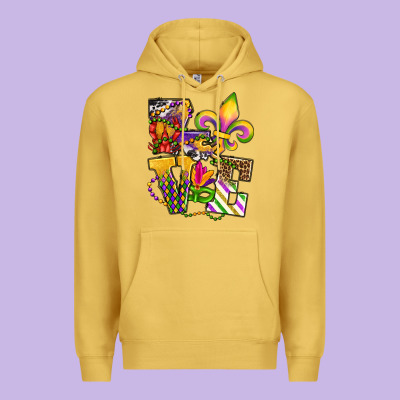 Louisiana Map Love Premium Hoodie Designed By Oliviacreatesart
