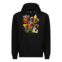Black louisiana map love Premium Hoodie - OliviaCreatesArt