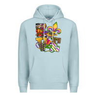 Blue Mist louisiana map love Premium Hoodie - OliviaCreatesArt