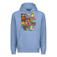 Colony Blue louisiana map love Premium Hoodie - OliviaCreatesArt