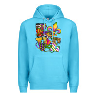 Ocean Blue louisiana map love Premium Hoodie - OliviaCreatesArt