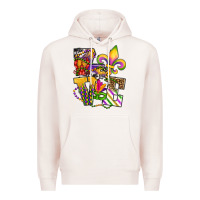 Pale Pink louisiana map love Premium Hoodie - OliviaCreatesArt