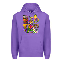Purple louisiana map love Premium Hoodie - OliviaCreatesArt