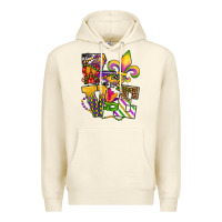Sandshell louisiana map love Premium Hoodie - OliviaCreatesArt