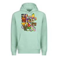 Seafoam louisiana map love Premium Hoodie - OliviaCreatesArt