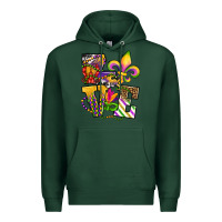 Sports Green louisiana map love Premium Hoodie - OliviaCreatesArt