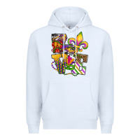 White louisiana map love Premium Hoodie - OliviaCreatesArt