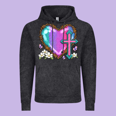 Easter Cross Heart La Vintage Hoodie Designed By Lillyallendesigns