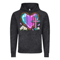 Vintage Black easter cross heart la Vintage Hoodie - LillyAllenDesigns