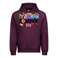 Mauve Wine Preschool Teacher Life Urban Hoodie - LillyAllenDesigns