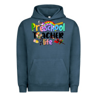 Pigment Midnight Navy Preschool Teacher Life Urban Hoodie - LillyAllenDesigns