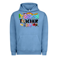 Pigment Pebble Blue Preschool Teacher Life Urban Hoodie - LillyAllenDesigns