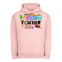 Pigment Salmon Preschool Teacher Life Urban Hoodie - LillyAllenDesigns