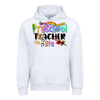 White Preschool Teacher Life Urban Hoodie - LillyAllenDesigns