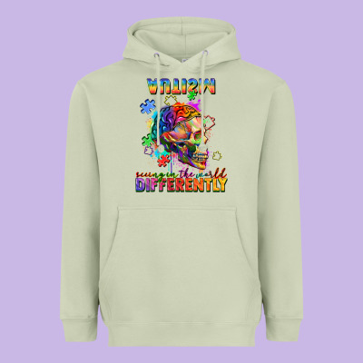 Autism Seeing In The World Differently Heavyweight Hoodie Designed By Fadigitalartstudio