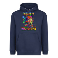 Navy Autism seeing in the world differently Heavyweight Hoodie - FaDigitalArtStudio