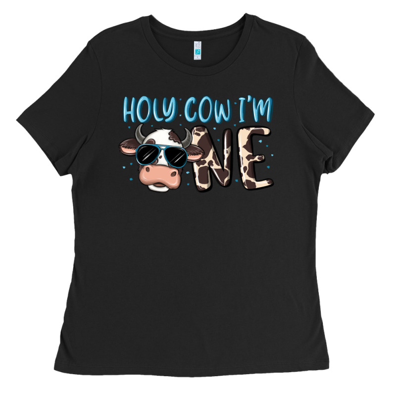 Holy Cow I'm One Ladies Tee by MaliasSmallBusiness | Teevron