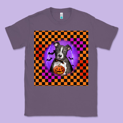 Halloween American Pitbull Terrier Classic Tee Designed By Lillyallendesigns