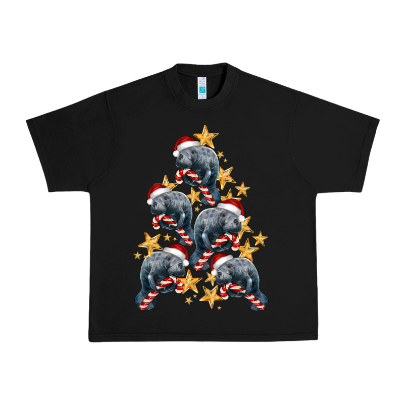 Christmas Tree With Manatee Urban Heavy Tee by LillyAllenDesigns | Teevron