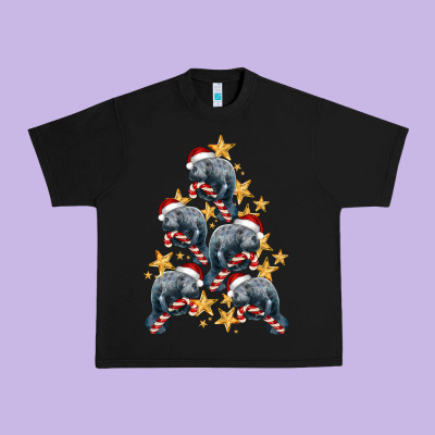 Christmas Tree With Manatee Urban Heavy Tee Designed By Lillyallendesigns