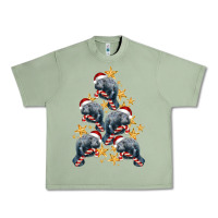 Oil Green Christmas Tree With Manatee Urban Heavy Tee - LillyAllenDesigns